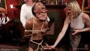 Video Bokep House slave Mona Wales and ebony Marie Luv both in sexy lingerie are tied and whipped then fucked with dildos and put on Sybians at bdsm orgy party