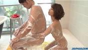 Video Bokep Risa Mizuki gets busy with cock during soapy xxx play hot