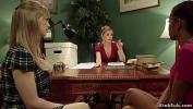 Bokep Baru Blonde attorney Mona Wales makes ebony lesbian Lotus Lain rimming her brunette girlfriend Dolly Leigh then canes their butts in office terbaik